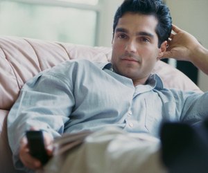 portrait of man on sofa