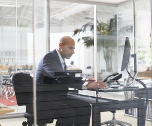 Businessman working in office