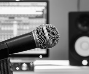 microphone in recording studio