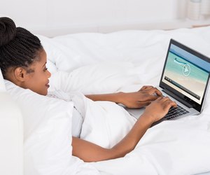 Woman Watching Video On Laptop