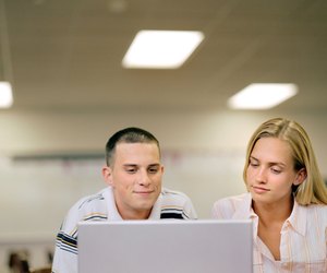 University students using laptop computer