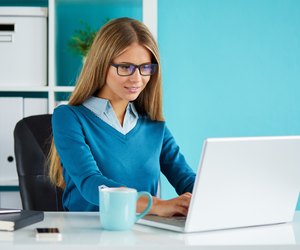Young business woman working