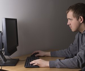 young man using a computer