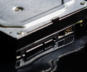 Close up of hard drive from the computer