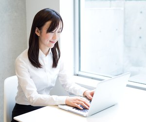 Woman using a laptop
