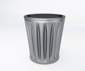 trash bin on white background