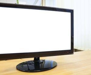 Screen monitor with white isolated background