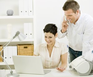 Couple working at home