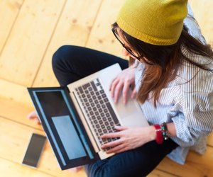 Girl using modern technology