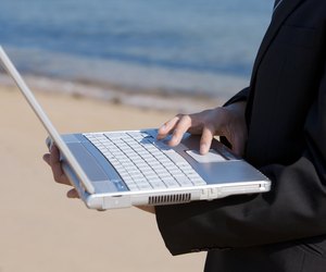 Businessman using laptop