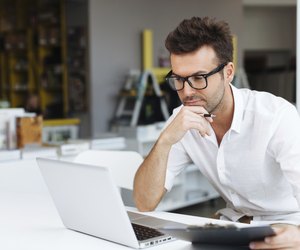Man working on laptop