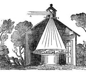 Depiction of a camera obscura