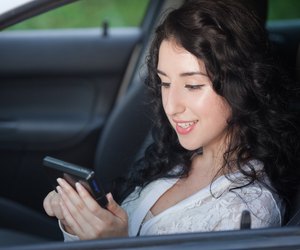 woman using global positioning system