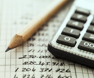 Calculator and pencil