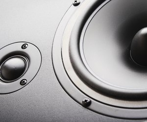 Audio speaker. The musical equipment. Background