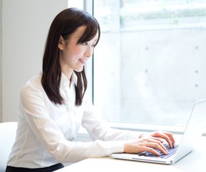Woman using a laptop