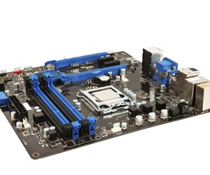 Laptop black and blue mother board