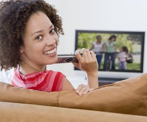 Woman watching television