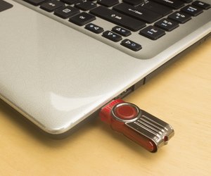 laptop and flash drive