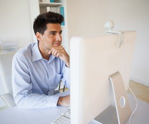Casual businessman working at his desk