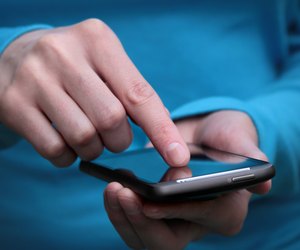 working with smartphone