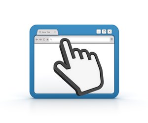 Internet Browser with Computer Hand Cursor