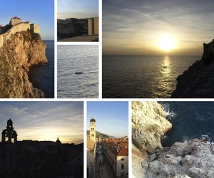 View from Dubrovnik walls, Croatia: collage of photos, card, postcard