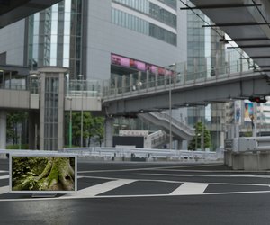 Flat TV placed on Urban street