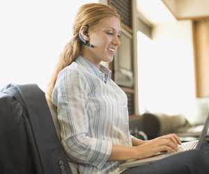 Woman using laptop computer