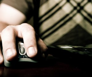 Man using computer mouse