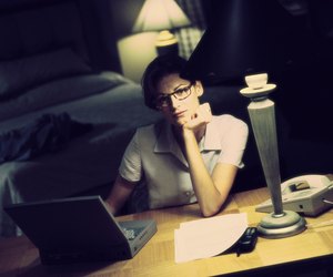 Young businesswoman using a laptop