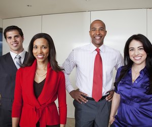 Business people smiling
