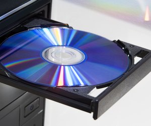 Disc in player of a desktop computer