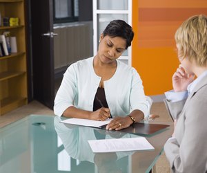 Businesswomen in job interview