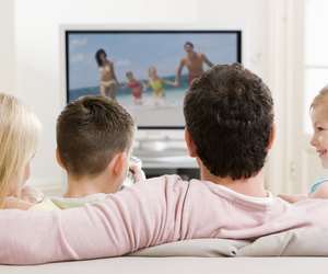 Family watching television