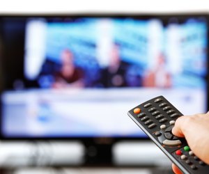 TV Remote Isolated on White.
