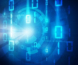 binary data blue background