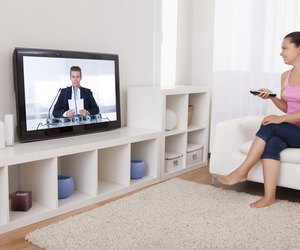 Woman watching television