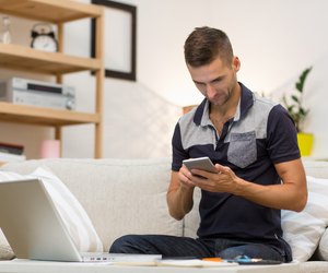 Freelance man working at home