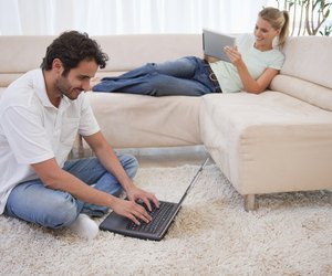 Woman using a tablet computer