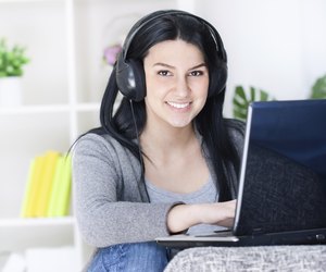 pretty woman using laptop