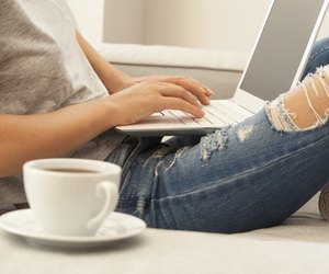 Young woman using laptop