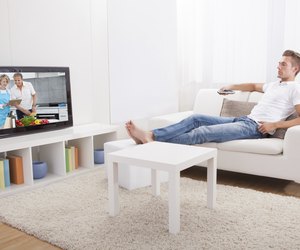 Young Man Watching Television