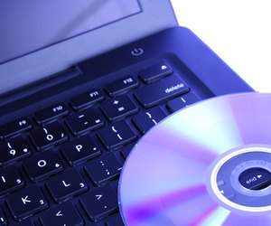 Close up shot of a disc on a keyboard