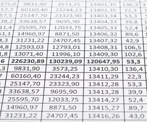 Rows of numbers