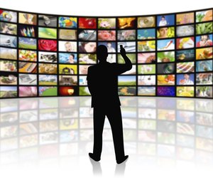 Television production concept. TV movie panels