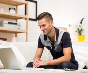 Freelance man working at home