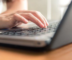 Hand using keyboard