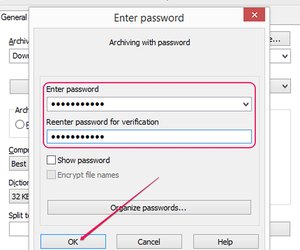 create zip file with password windows 10