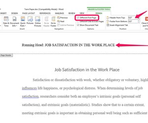 how do i create a running head in apa format with open office